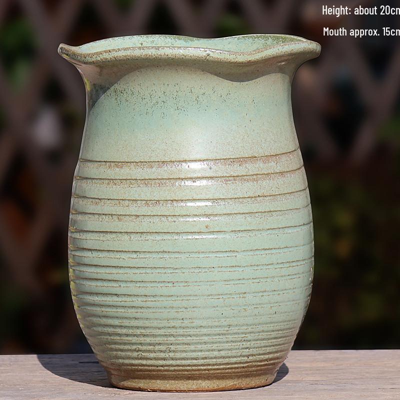 Minimalist Large Coarse Pottery Flower Pot for Succulents and Green Plants