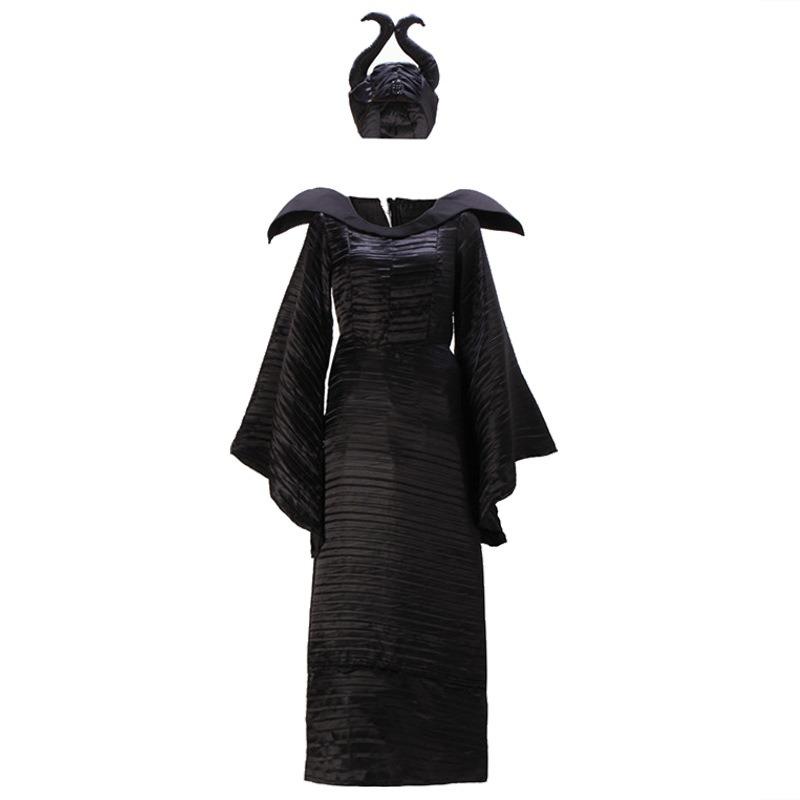 M-3XL Halloween Costume, Adult Demon Horn Witch Costume, Sleeping Spell Dark Wizard Costume