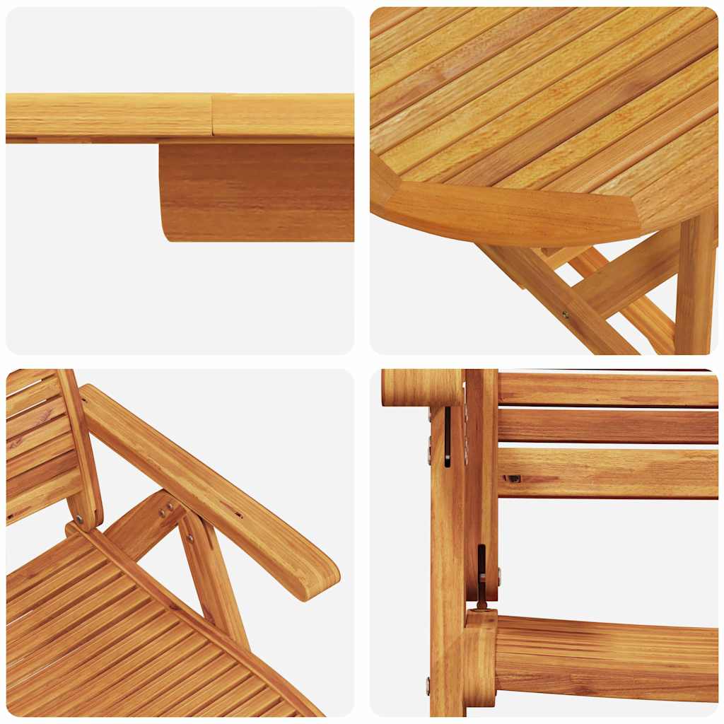 Garden Dining Set 5 pcs Brown Solid Acacia Wood