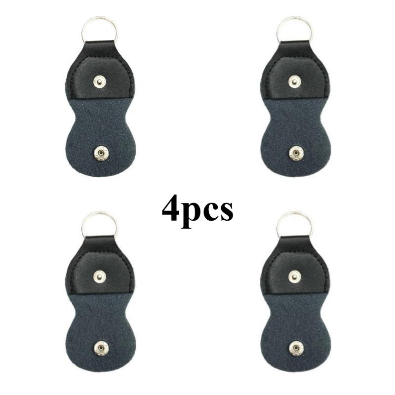 Multicolor PU Leather Guitar Pick Holder Protective Case with Leather Keychain: Keychain Pouch and Pick Storage Bag