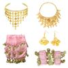 Belly Dance Costumes Bellydance Hip Scarf Wrist Bracelets Coin Head Scarf Earrings Belly Dancer Outfit Set for Womens