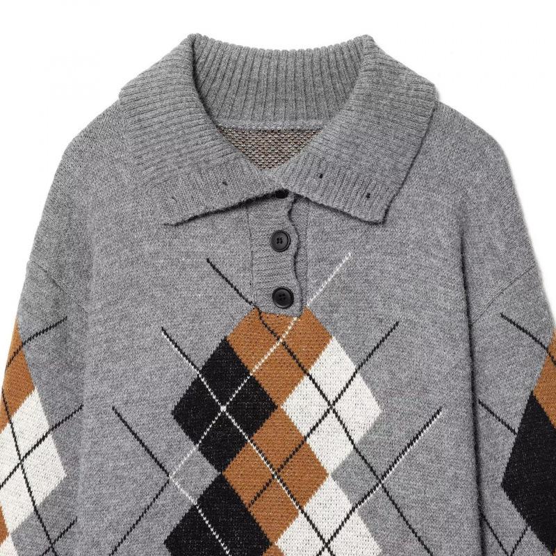 2026 Spring European & American Style Versatile Diamond Knitwear