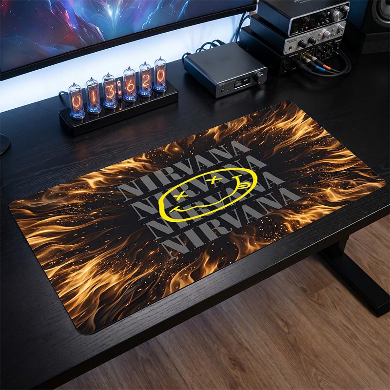 Nirvana Print Large Mouse Pad Smooth Surface Anti?Slip Desk Mat For Gaming Office Laptop Decoration