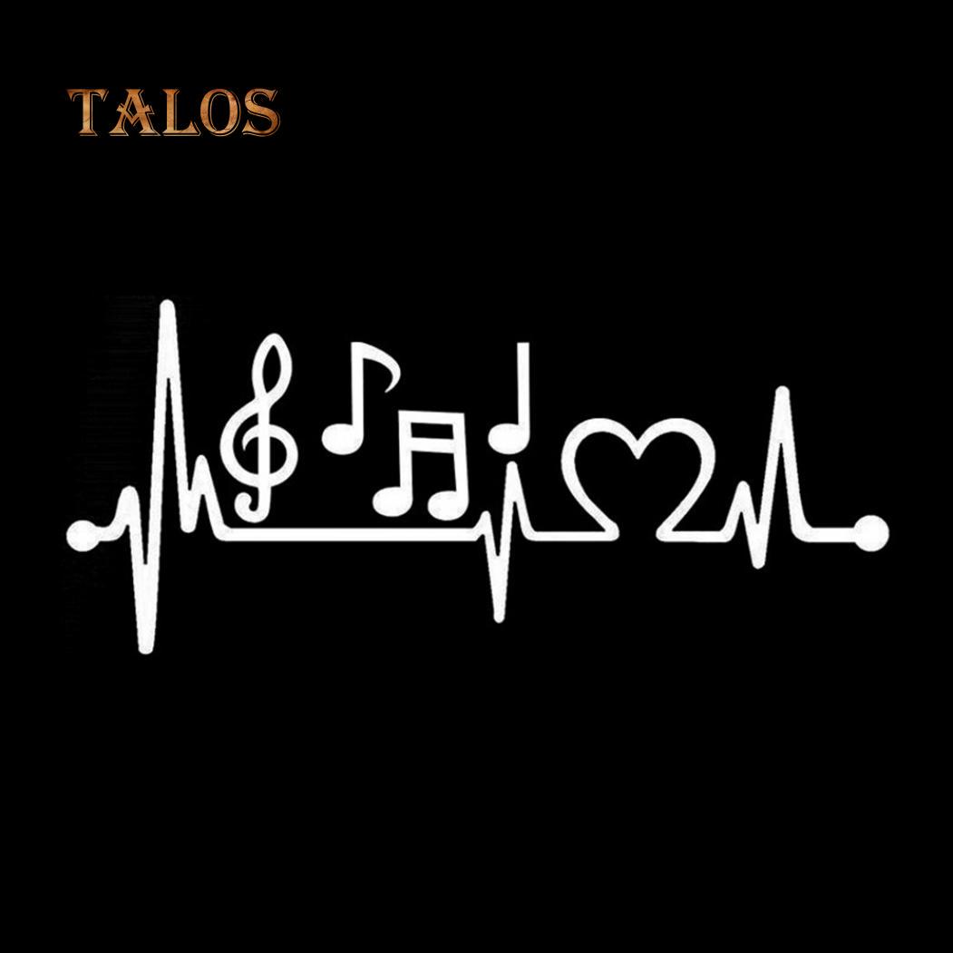 

Музыкальная нота электрокардиограмма сердцебиение автомобильный Стайлинг окно ноутбук наклейка наклейка значки светящиеся белый