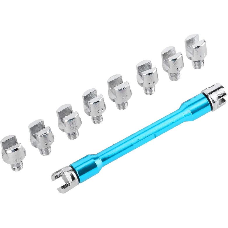 Motorcycle Spoke Wrench Set, CNC 5.0-6.8Mm, 93Mm/3.7In For Most Bikes(Blue)