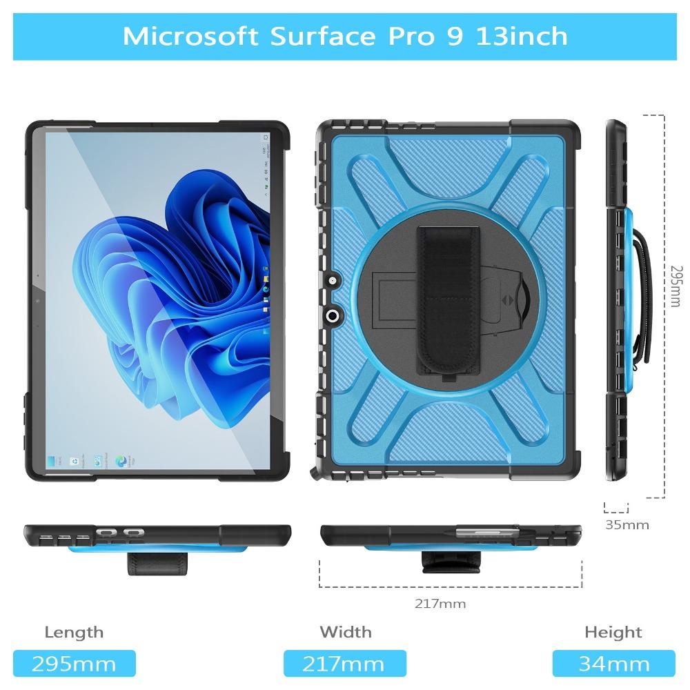 

Захисний чохол для Microsoft Surface Pro 8 9 10, ударостійка пластикова кришка 3-в-1, міцний корпус для Surface Go Surface Pro8 синій