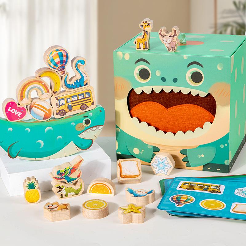

Детская тактильная сенсорная коробка Игрушки Монтессори 3в1 Складывание Кормление Игры на сопоставление Тренировка мелкой моторики Развивающие деревянные игрушки для раннего развития