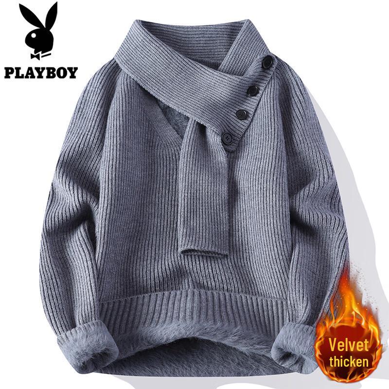 PLAYBOY Men's Thickened Knit Sweater