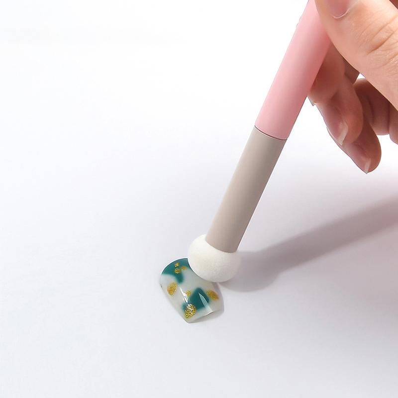 1Pcs Gradient Shading Pen Dotting Brush Sponge Head Nail Art Brush Tool