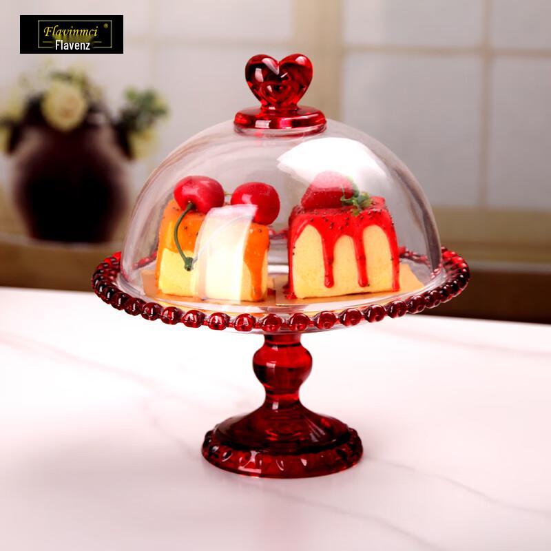Флавинмси Европейский стиль Стеклянная фруктовница и подставка для торта с крышкой