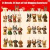 2025 Cute Dog 24 Days Christmas Countdown Calendar Acrylic Dogs Figure Ornaments Xmas Advent Calendar Xmas Gifts for Dog Lover