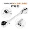 Mini Treble 1/4 Ratchet Wrench Double Ended Quick Socket Ratchet Wrench Screwdriver Hex Torque Wrenches Set 2-in-1 Spanner