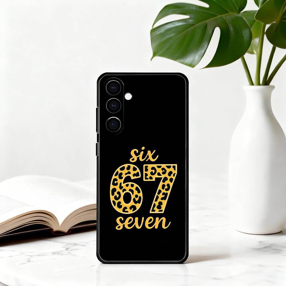 Six Seven 67 SS Phone Case Black Silicone Soft For Samsung Galaxy A73,A72,A71,A70,A53,A52,A51