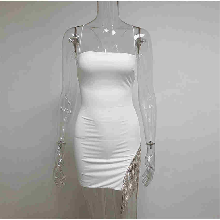 2 Layers Females Summer Backless Dress Tassel Hem Valentine Sexy Elegant Mini Dress