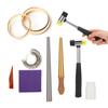 7-teiliges Set Schmuckwaschflüssigkeit Polierklinge Fingerring-Dornstock Ringmaß Schmuckpolier-Herstellungszubehör