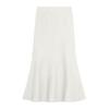 Women Fishtail Skirt High Waist Hip Wrapped Midi Skirt Solid Color Slim Fit Autumn Winter Knitting A-Line Skirt