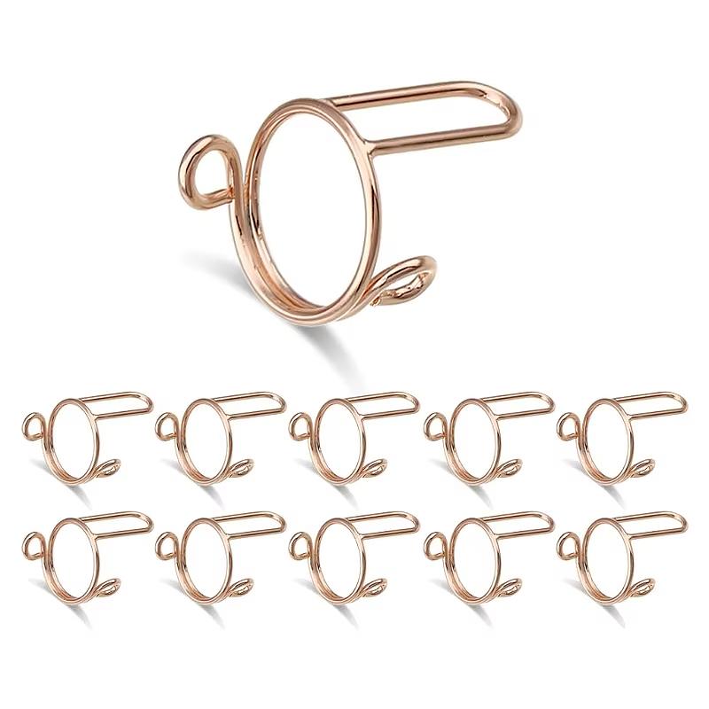 10 stk Metall Åpen Ring Falmer ikke Bruk Neglebasisringer Miljøvennlige Fingertuppringer Resirkulerbar Flerfarget