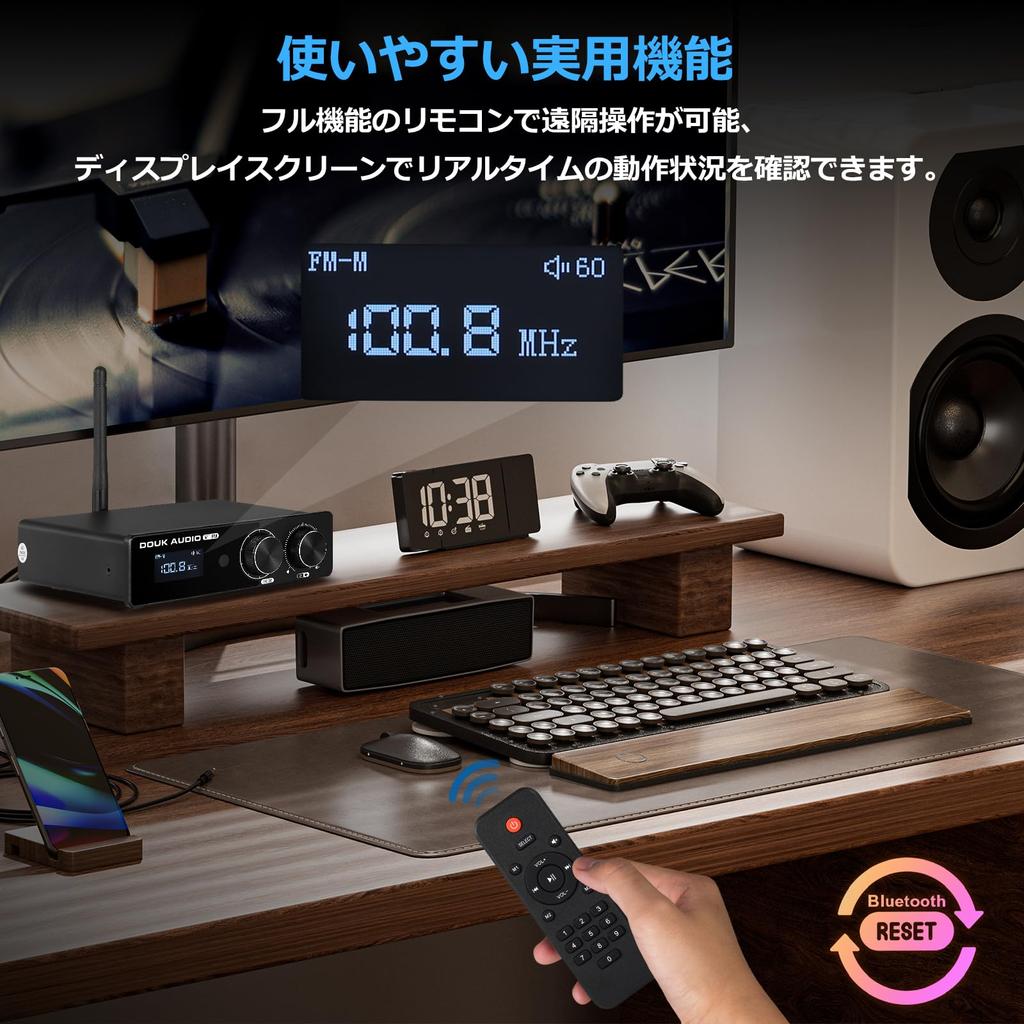 Douk Audio M1 FM HiFi TPA3116 Digitální zesilovač Bluetooth Stereo Receiver Domácí FM zesilovač 5.1 50W2