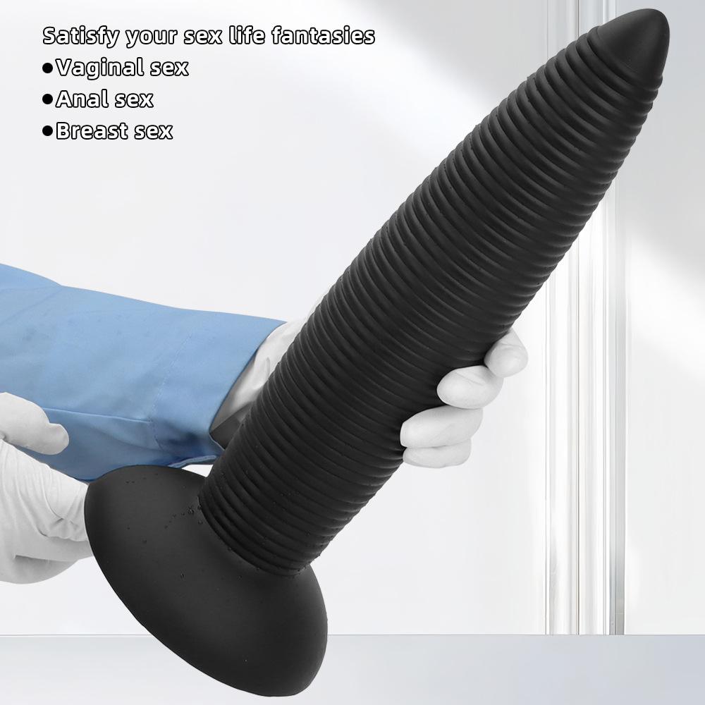 Silicone Pointed  Oversized  Ultra Long 8cm Thread  Giant Penis Anal Plug Boxing Supplies Oversized  Ultra Thick Male