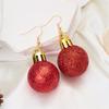 Frohe Weihnachten Bunte Pailletten Kugelform Ohrringe für Damen Grün Rot Damen Kreativer Ohrring Mädchen Neujahrsparty Schmuck