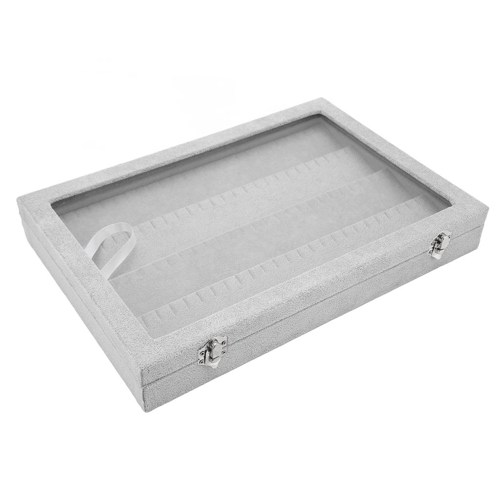 Pin Display Case Transparent Glass Soft Flocking Dustproof Pin Shadow Box for Military Medal Badge