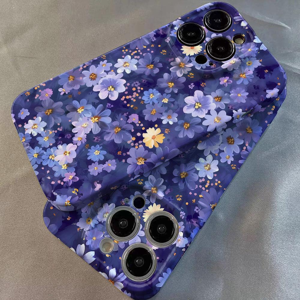 Glossy Film Hard PC Phone Case for Google Pixel 7 7a 8 8a 9 9a Pro XL 5G Clmj swag Blue Flower