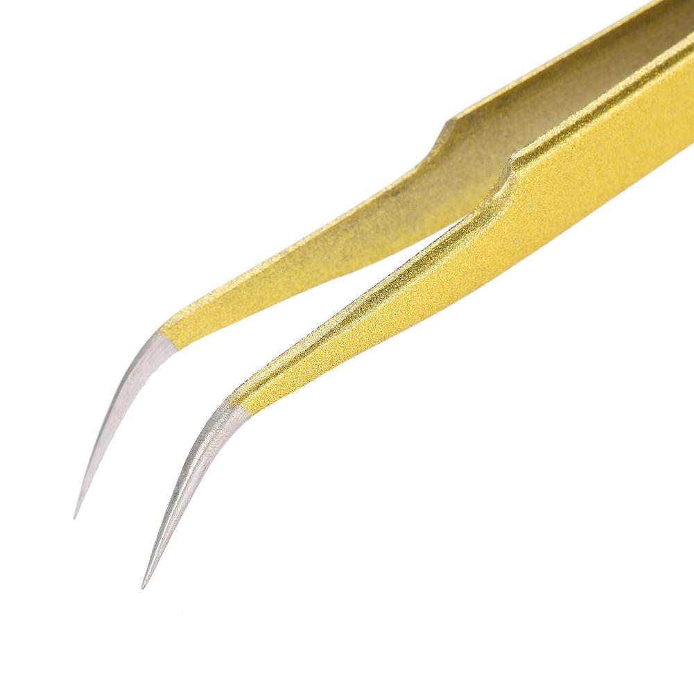 Professional Stainless Steel Tweezers for Eyelash Extension Fake Eyelash Grafting (Curved)