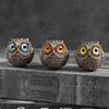 Lucky Owl Guardian Statue Owl Beads Ornaments Decor Resin Realistic Animal Statues Sculpture Home Decor mini Owl Nordic Decor