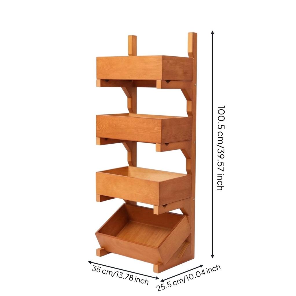Storage Rack with Slanted Bins Open-Front Toy Shelf Space-Saving