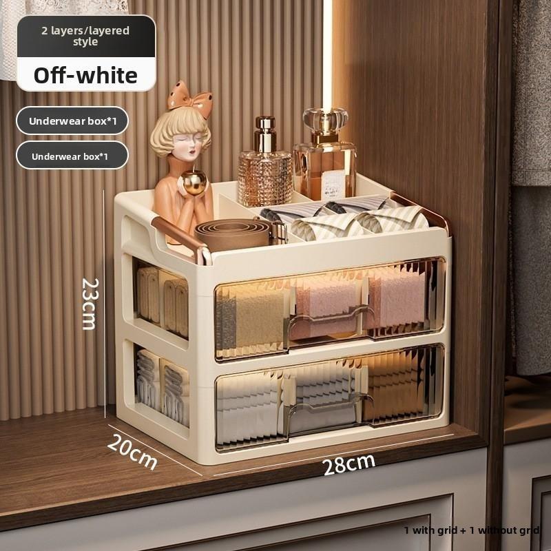 

Home Use Multi-Compartment Large Capacity Three-in-One Organiser Drawer-Style Sock Storage Box 2 Floor