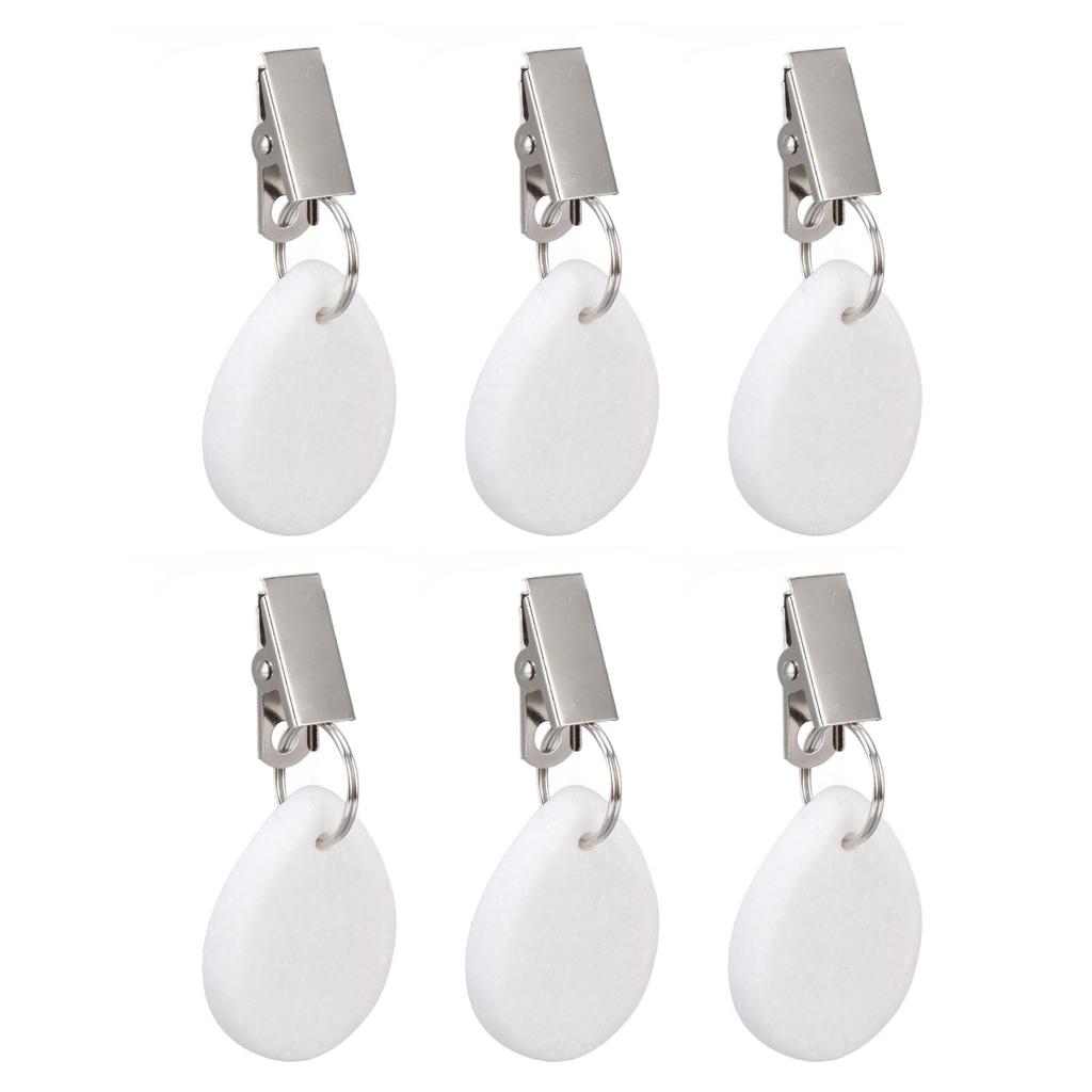 6 sztuk obciążników do obrusu Marmur Stal Nierdzewna Mały Rozmiar Wodoodporne Odporne na Rdzę Trwałe Klipsy Obciążniki na Imprezę