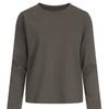 Shop   Women Basic Semi Crop Round Neck Long Sleeve T shirT Dai Wsh 1153 whiTe