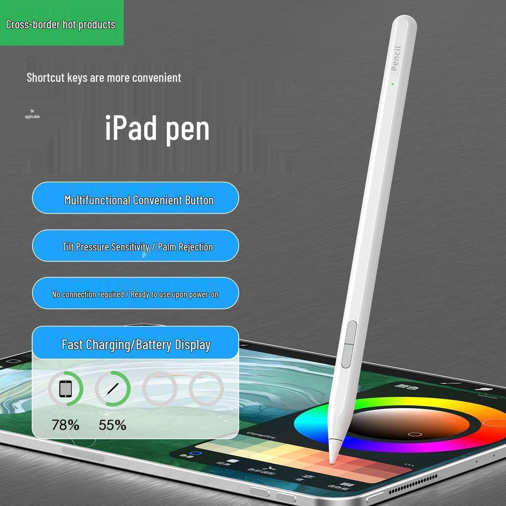 2nd Gen Magnetic Stylus Pen for iPad - Fine Tip, Tilt & Pressure Sensitive
