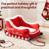 Weihnachtsschlitten Haustierbett Lustiges Flauschiges Weihnachtsmannschlitten Hundebett Abnehmbares Plüsch-Haustiersofa-Bett mit Rutschfester Unterseite für Katzen Hunde Feiertagsdeko
