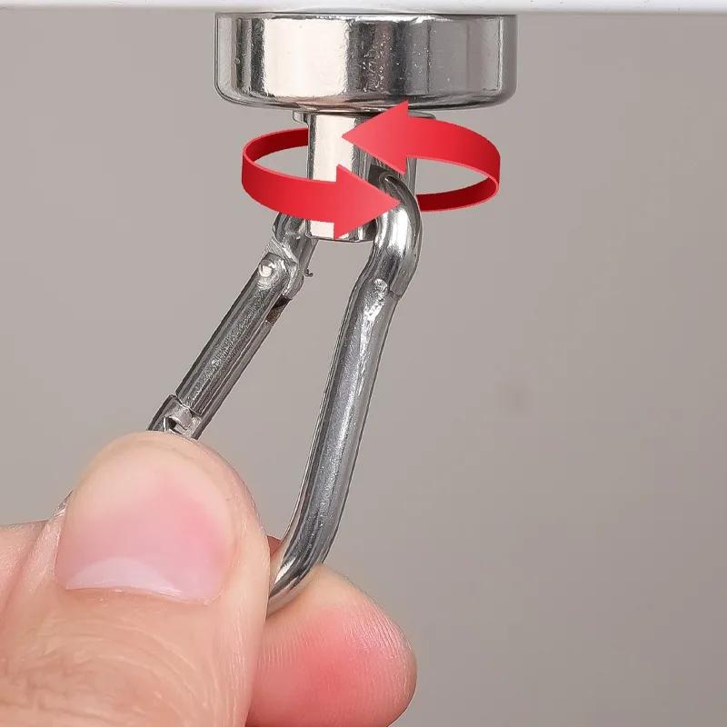 6/1Pcs Carabiner Magnetic Hooks Heavy Duty Magnet with Swivel Snap Hook Home Kitchen Bathroom Storage Hanging Racks