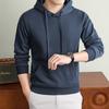 Autumn/Winter Fashion Trend Solid Color Hooded Pullover Sweatshirt with Patch Pocket and Custom Logo.