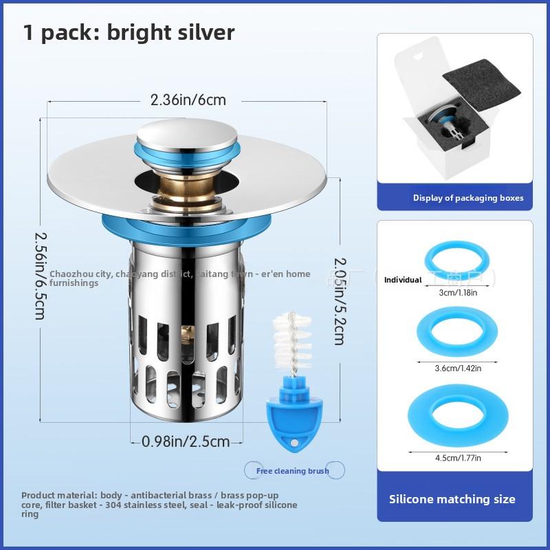 

Pop-Up Bathroom Sink Drain Strainer , Universal Fit for Bathroom Sinks, Bathtubs, Showers & Floor Drains sink strainer