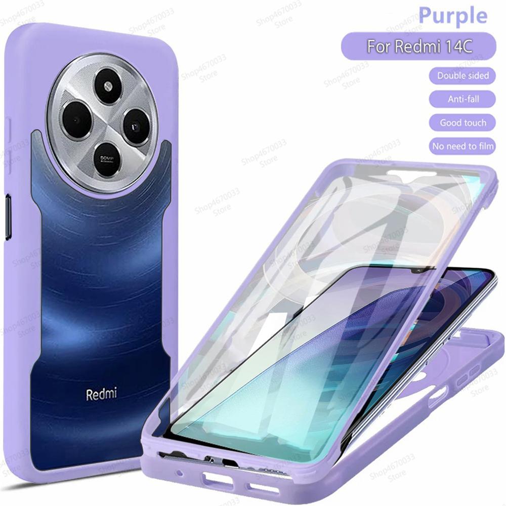 Shockproof 360 Full Cover Case For Xiaomi Redmi 14C 4G 13C 12C 12 Turbo 3 A1 A2 Plus 10C 10 10A 9C 9A Soft Silicone Bumper Case