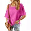 Women's Clothing European and American Cross-Border Summer New Loose Casual One-Shoulder Off-The-Shoulder Loose Short-Sleeved Women's T-Shirt
