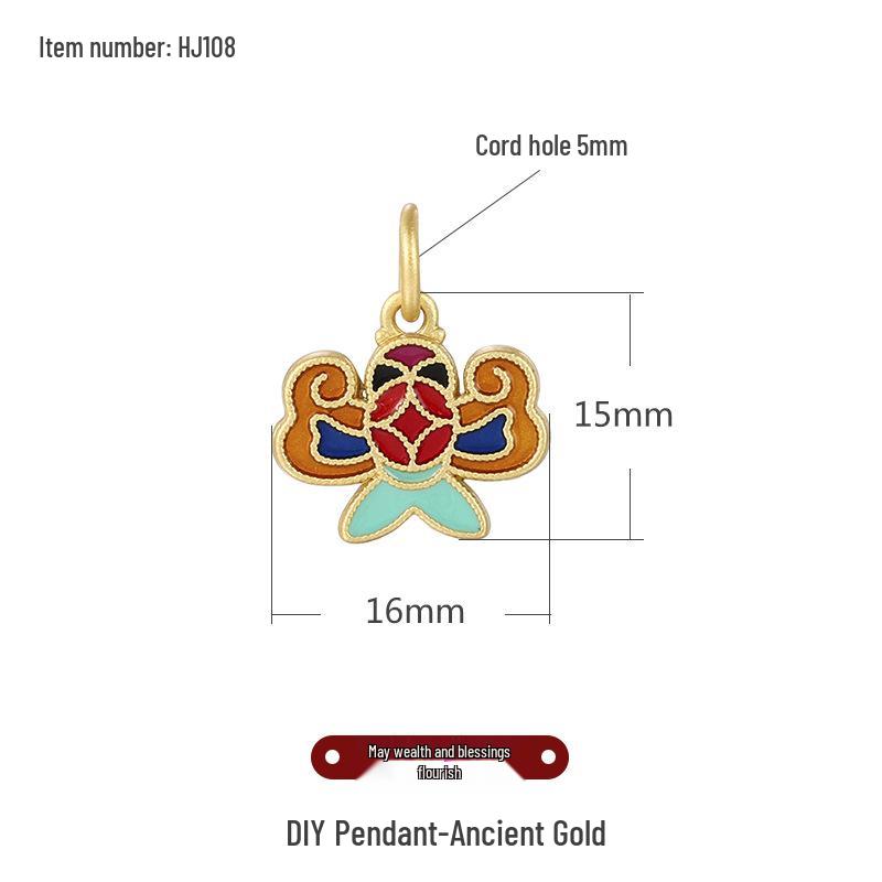 Ancient Gold Sand Cloisonné Beads for DIY Jewelry: Small Drop Pendant Necklace & Bracelet Accessories