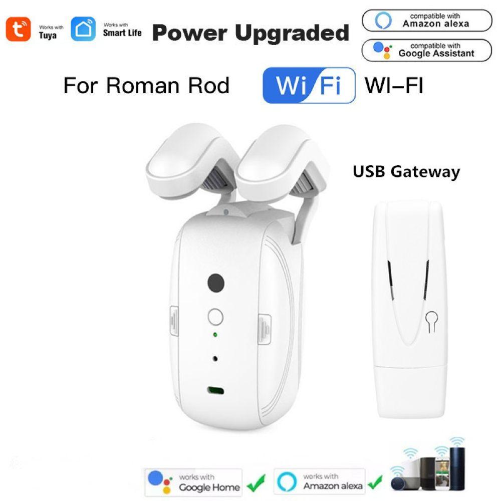 Smart Automatic Curtain Opener, Remote Control With App/Timer/Voice, with T/U/Rome Rod ,WiFi Bluetooth Automatic Light Sensor
