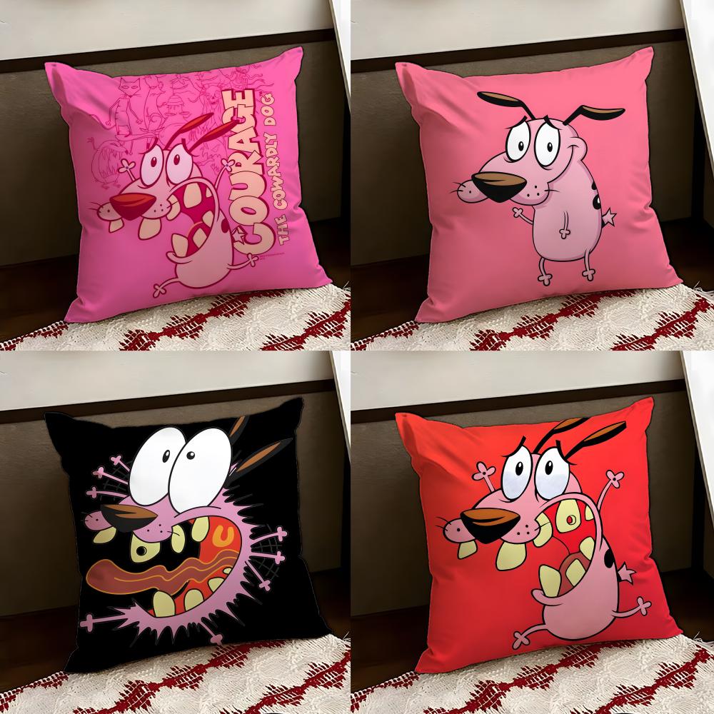 CCourage the CCowardly Dog Cushion Cover Reversible Soft Durable Pillow Cover Home Car MultiScene Use for Daily Comfort