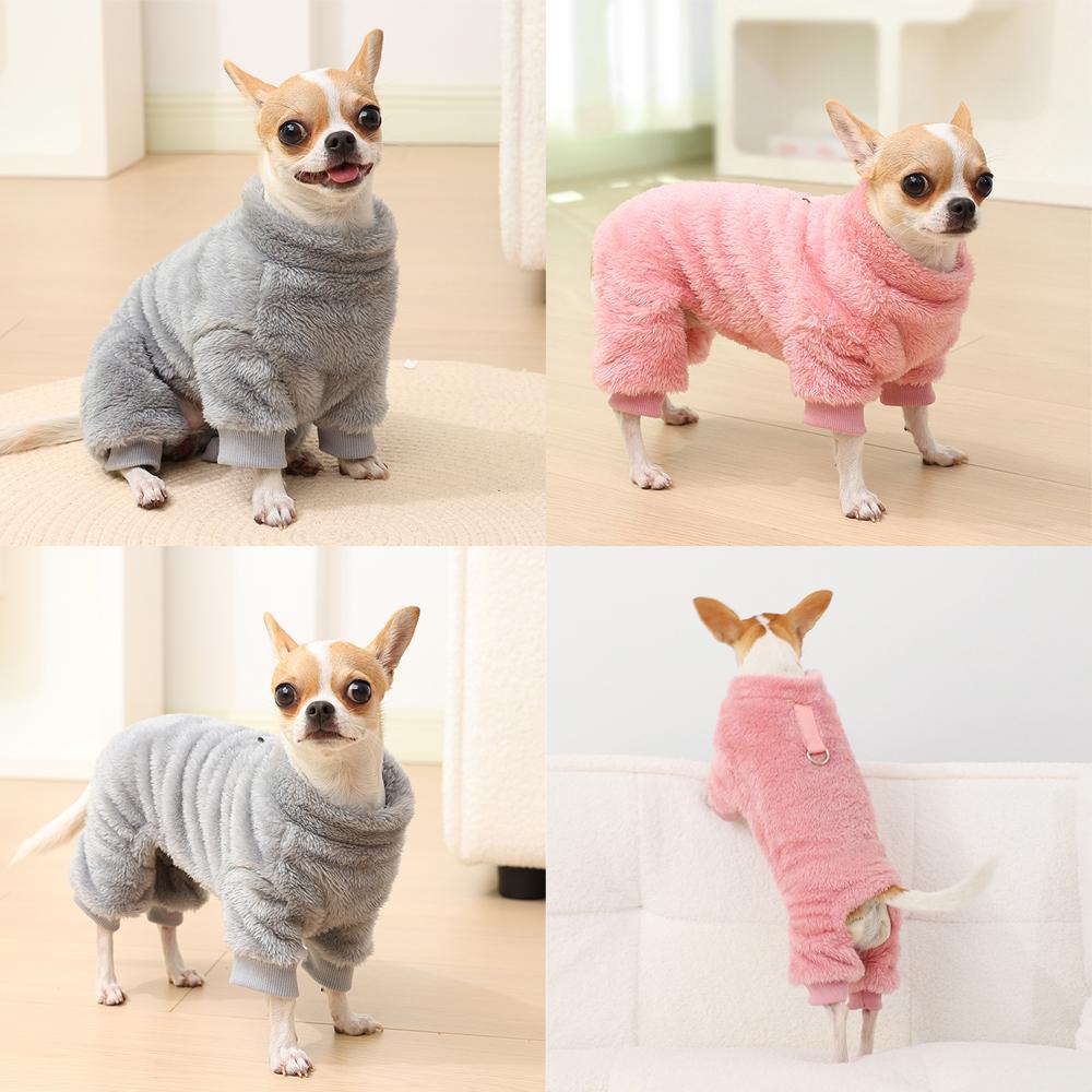 Winter Dog Clothes Warm Fleece Pet Jumpsuit Overalls For Small Medium Dogs Puppy Pajamas Coat Chihuahua French Bulldog Costumes