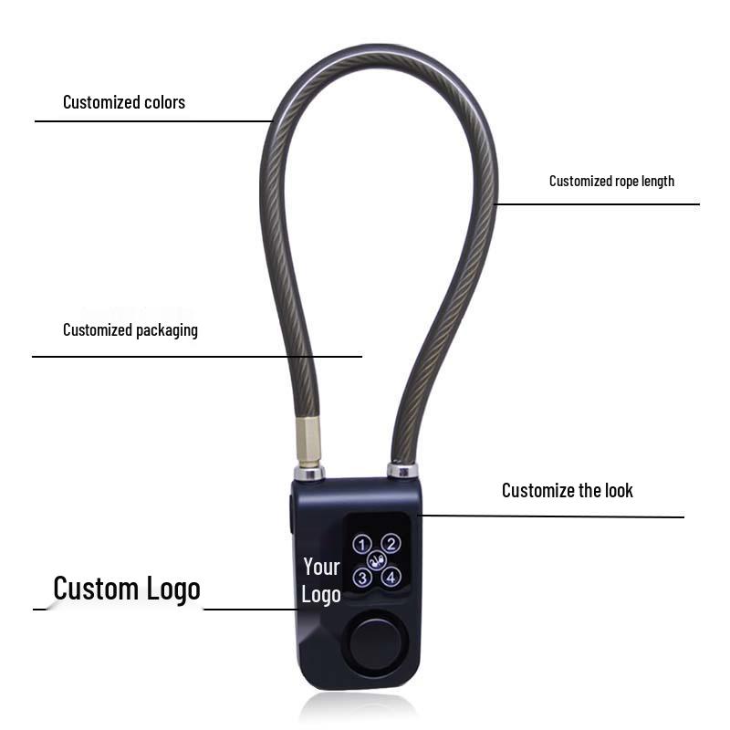 Y787 Keyless Combination Alarm Lock: Steel Wire, Anti-Disassembly, Rainproof, Anti-Theft, Electronic Lock for Bicycles and Motorcycles.