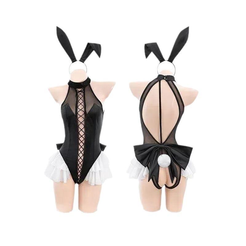Large Size Private Meeting Bunny Sexy COS Uniform Pure Erotic Sexy Backless Tight Straps Cosplay Seduction SM