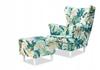 ARI PRINT Wing Chair with Footrest Scandinavian Family Meble Patterned
