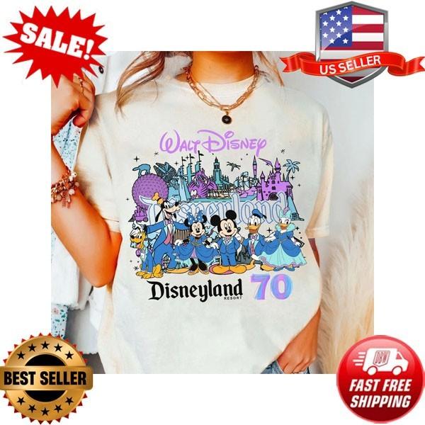 Disneyland Resort 70th Anniversary Shirt, Walt Disney 70 Years Of Magic Shirt XXXXL