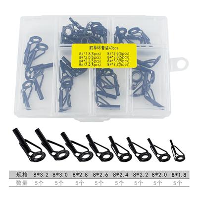 40Pcs Fishings Rod Tip Ceramic Rings Guide Repair Replacement Fishings Rod Tip Repair Kits Fishings Rod Tackle Tool Part