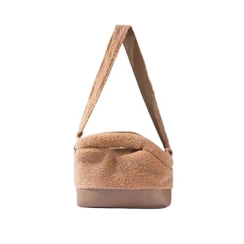 

A58Z Soft Waterproof Sling Pouch For Puppies Dog Carrier With Safety Harness Buckle- Ideal For Small To Medium Breeds In Winter коричневий