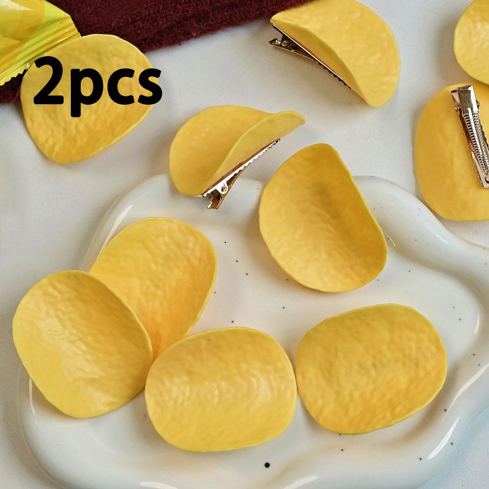 

2/4/6 шт. Забавные заколки для волос, заколка для волос в виде картофельных чипсов, креативные милые студенческие зажимы типа «утиный клюв», боковые зажимы, аксессуары для волос